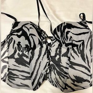Sheer Zebra Print Corset